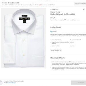 Crisp White Pronto Uomo French cuff Dress shirt